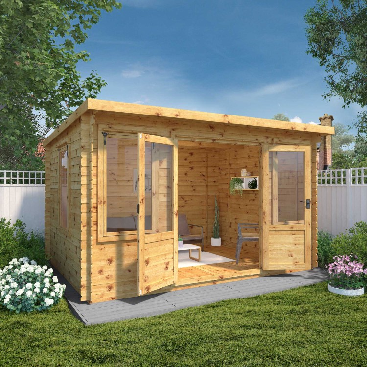 Mercia - Studio Pent Log Cabin 4 x 3m - 19mm