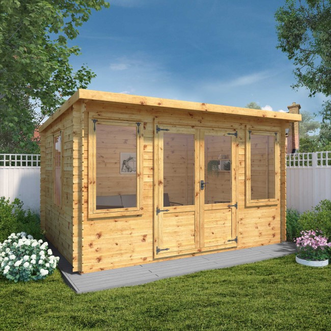 Mercia - Studio Pent Log Cabin 4 x 3m - 19mm