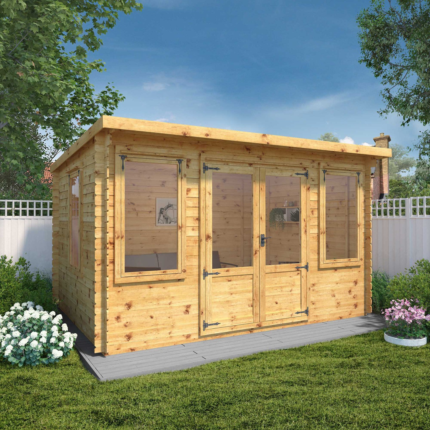 garden log cabin 4 x 3m mercia studio furniture123