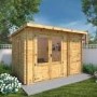 Mercia -  Pent Log Cabin With Side Shed 3.5 x 2.4m - 19mm