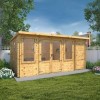 Mercia -  Pent Log Cabin With Side Shed 4.1 x 2.4m - 19mm