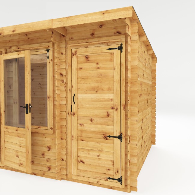 Mercia -  Pent Log Cabin With Side Shed 5.1 x 2.4m - 19mm