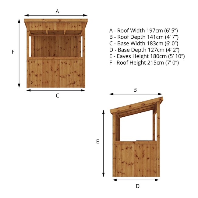 Mercia 6ft x 4ft Pressure Treated Garden Bar