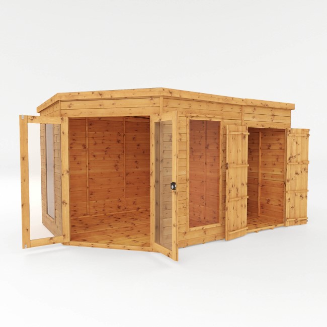 Mercia -  8 x 12 Corner Summerhosue with Side Shed