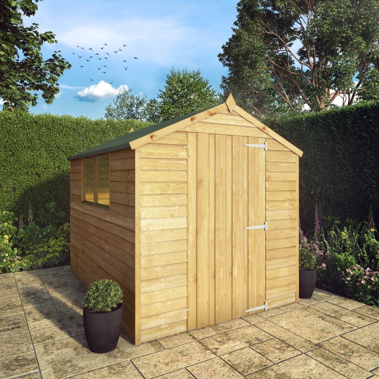 Mercia 8 x 6 Overlap Apex Single Door Shed