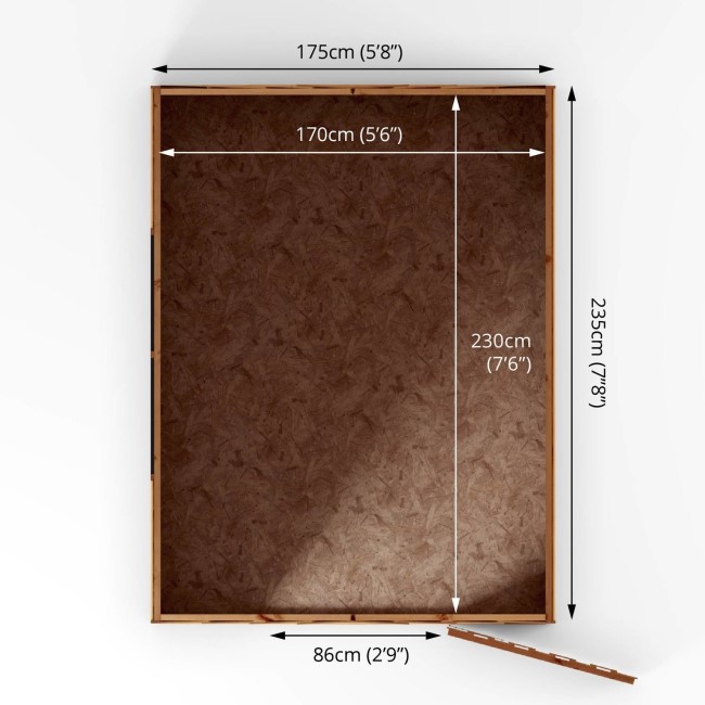 Mercia 8 x 6 Overlap Apex Single Door Shed