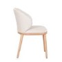 Cream Real Leather Dining Chair with Oak Legs - Eren