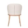 Cream Real Leather Dining Chair with Oak Legs - Eren