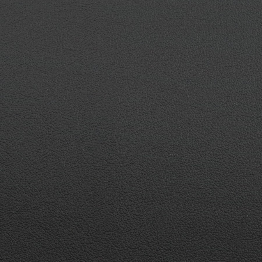 Large Rectangular Black Wooden Dining Table Set with 6 Grey Real Leather Chairs - Seats 6 - Troy