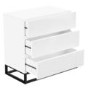 White Gloss Patterned Chest of 3 Drawers with Legs - Erin