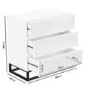 White Gloss Patterned Chest of 3 Drawers with Legs - Erin