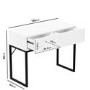 White Gloss Patterned Dressing Table with 2 Drawers - Erin