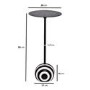 Small Round Black and White Stripe Ball Side Table - Elsa