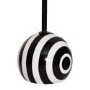 Small Round Black and White Stripe Ball Side Table - Elsa