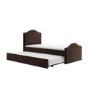 Brown Upholstered Single Guest Bed with Trundle and 1 Mattress - Elsie