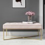 GRADE A1 - Pink Velvet Bedroom Bench with Gold Legs - Esme