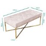 GRADE A1 - Pink Velvet Bedroom Bench with Gold Legs - Esme