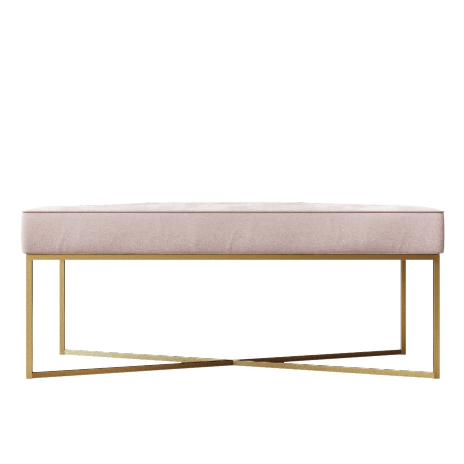 pink bench with gold legs