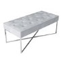 Esme Quilted Velvet Hallway Bench in Silver Grey