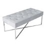 GRADE A2 - Esme Quilted Velvet Bench in Silver Grey with Criss-cross Silver Legs