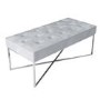 GRADE A1 - Esme Quilted Velvet Bench in Silver Grey with Criss-cross Silver Legs