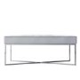 GRADE A1 - Esme Quilted Velvet Bench in Silver Grey with Criss-cross Silver Legs
