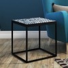 Black &amp; Blue Tiled Side Table