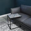 Sofa Table in Black Metal with Blue Top - Estelle