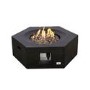 Terrafab Hexagon Gas Garden Table Fire Pit in Black with Lava Stones