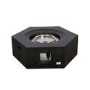 Terrafab Hexagon Gas Garden Table Fire Pit in Black with Lava Stones