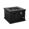 Square Gas Terrafab Fire Pit Table in Black - with Lava Stones