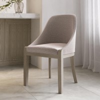 Beige Textured Upholstered Curved Dining Chair with Wooden Legs - Etta Beige Textured Upholstered Curved Dining Chair with Wooden Legs - Etta
