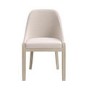 Set of 2 Beige Textured Upholstered Curved Dining Chairs - Etta