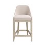 Set of 4 Beige Textured Upholstered Kitchen Stools With Back  - Etta
