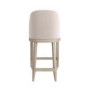 ONLY OPENED - Beige Textured Upholstered Kitchen Stool With Back  - Etta