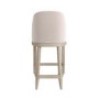 Set of 4 Beige Textured Upholstered Kitchen Stools With Back  - Etta