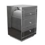 GRADE A2 - Eva Grey Mirrored 3 Drawer Bedside Table with Crystal Effect Handles