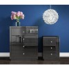 GRADE A1 - Eva Grey Mirrored 3 Drawer Bedside Table with Crystal Effect Handles