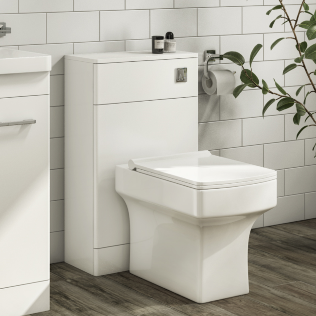 500mm White Back to Wall Toilet Unit Only - Camborne