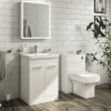 500mm White Back to Wall Toilet Unit Only - Camborne
