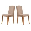 GRADE A1 - Evesham Pair of Beige Dining Chairs with Classic Stud Detail