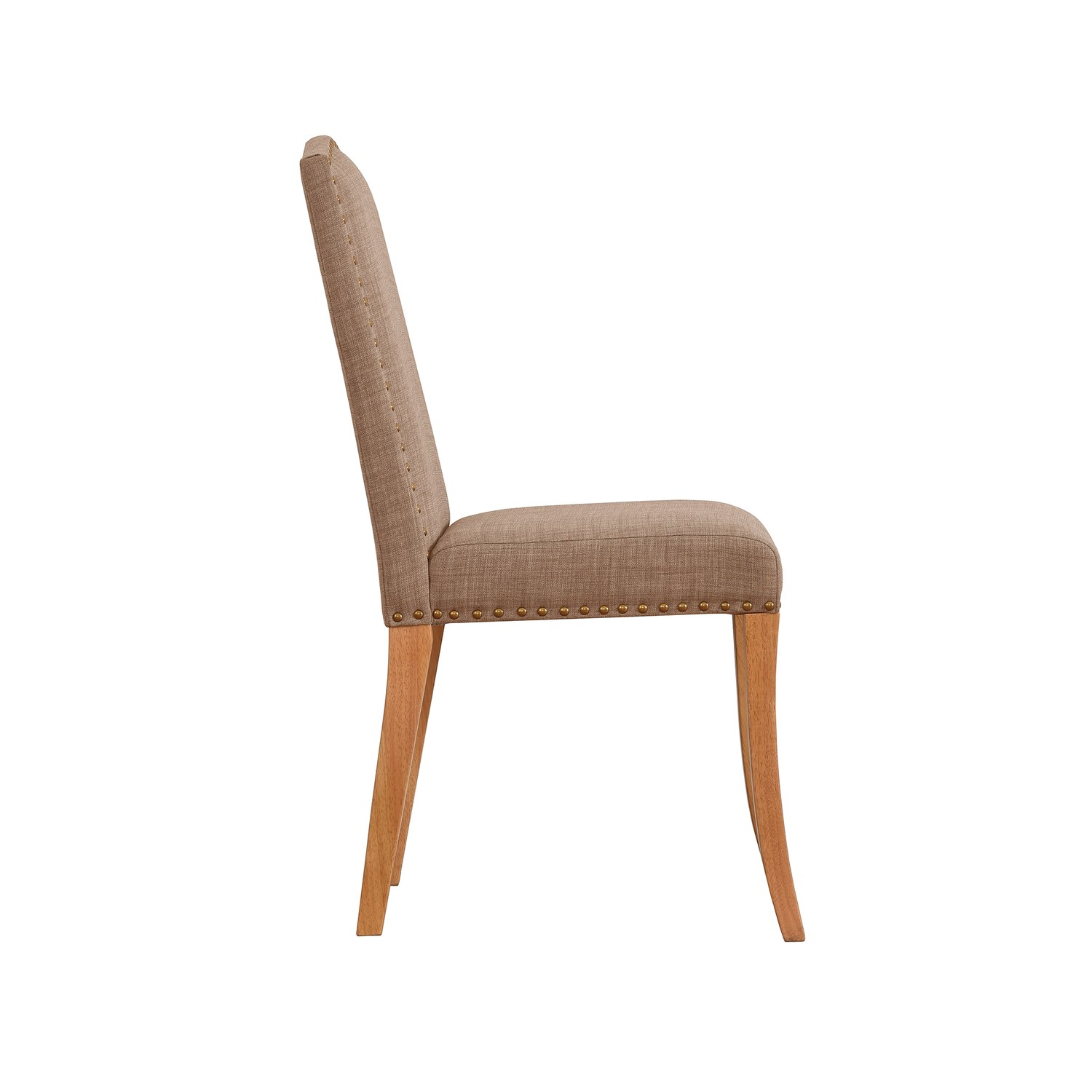 GRADE A1 - Evesham Pair of Beige Dining Chairs with Classic Stud Detail ...