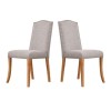 GRADE A1 - Evesham Pair of Dining Chairs with Stud Detail Grey
