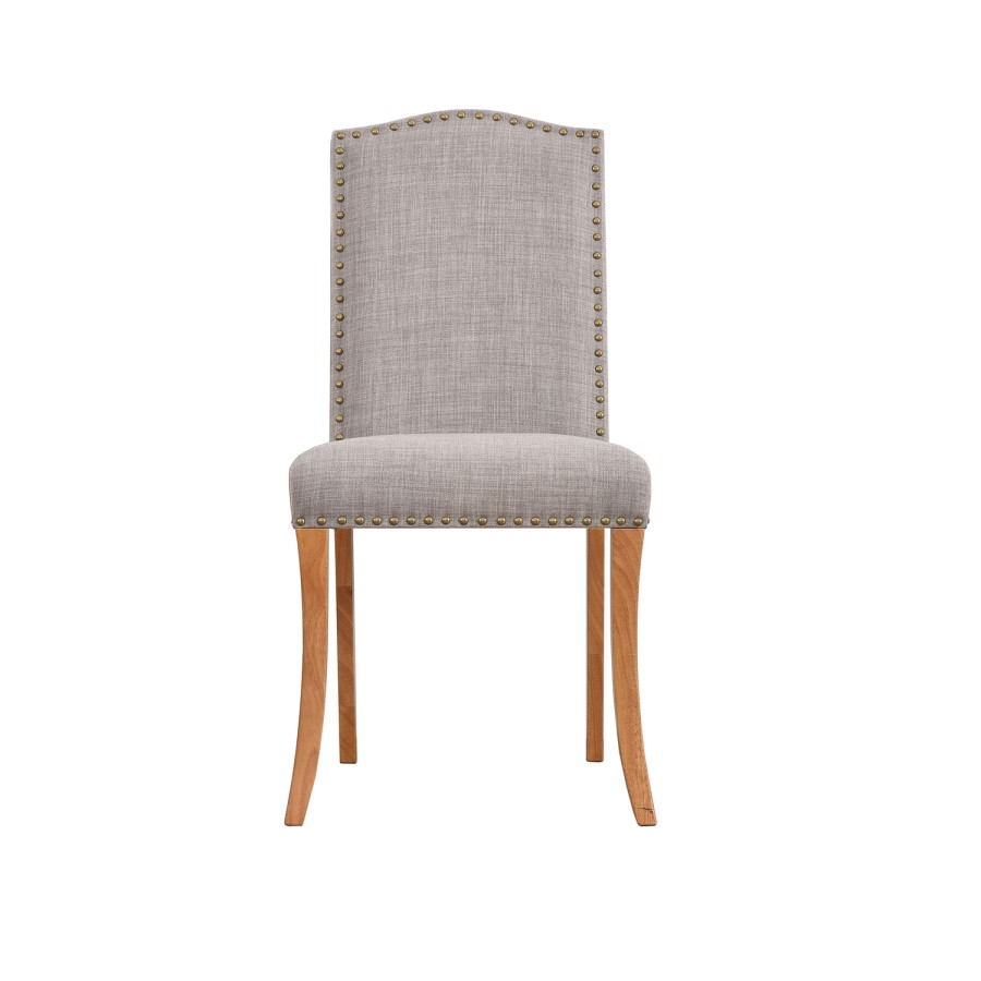 GRADE A1 - Evesham Pair of Dining Chairs with Stud Detail Grey