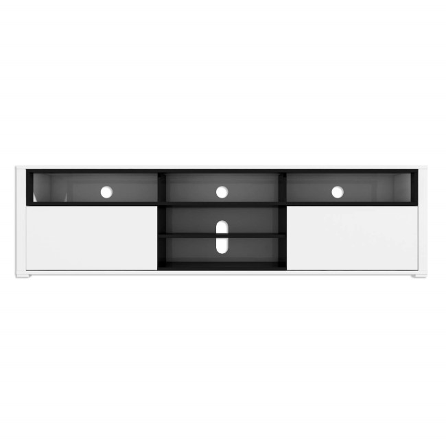 Large White Gloss TV Stand with Storage - TV's up to 77" - Neo