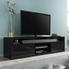 GRADE A1 - Evoque Black High Gloss TV Unit With Soundbar Shelf