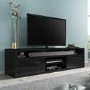 GRADE A1 - Large Black High Gloss TV Unit with Soundbar Shelf - TV's up to 70" - Neo