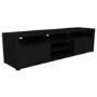 GRADE A1 - Large Black High Gloss TV Unit with Soundbar Shelf - TV's up to 70" - Neo