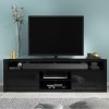 GRADE A1 - Large Black High Gloss TV Unit with Soundbar Shelf - TV&#39;s up to 70&quot; - Neo