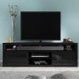 GRADE A1 - Large Black High Gloss TV Unit with Soundbar Shelf - TV's up to 70" - Neo